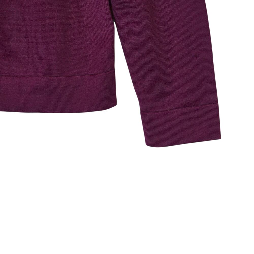 J.Crew NWT Scalloped Crew Neck Knit Sweater Cotton Purple Long Sleeve Size M - Picture 5 of 10